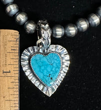 Load image into Gallery viewer, Turquoise Sterling Silver Heart Necklace Pendant
