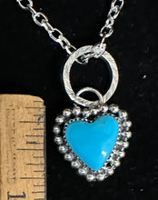 Load image into Gallery viewer, Turquoise Sterling Silver Heart Necklace Pendant
