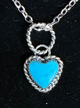 Load image into Gallery viewer, Turquoise Sterling Silver Heart Necklace Pendant
