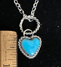 Load image into Gallery viewer, Turquoise Sterling Silver Heart Necklace Pendant
