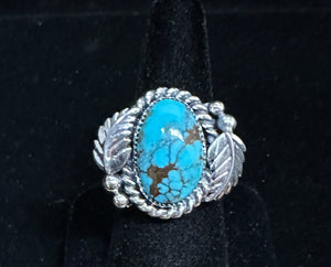 Turquoise With Matrix Sterling Silver Ring