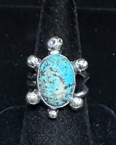 Turquoise Sterling Silver Turtle Ring