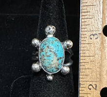 Load image into Gallery viewer, Turquoise Sterling Silver Turtle Ring
