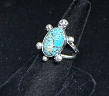 Load image into Gallery viewer, Turquoise Sterling Silver Turtle Ring
