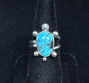 Turquoise Sterling Silver Turtle Ring