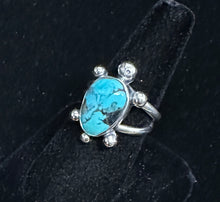 Load image into Gallery viewer, Turquoise Sterling Silver Turtle Ring
