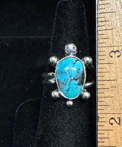 Turquoise Sterling Silver Turtle Ring