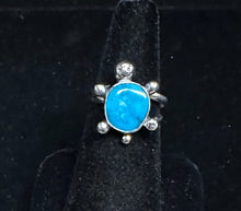 Load image into Gallery viewer, Turquoise Sterling Silver Turtle Ring
