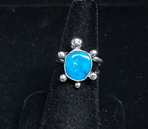 Turquoise Sterling Silver Turtle Ring