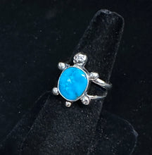 Load image into Gallery viewer, Turquoise Sterling Silver Turtle Ring
