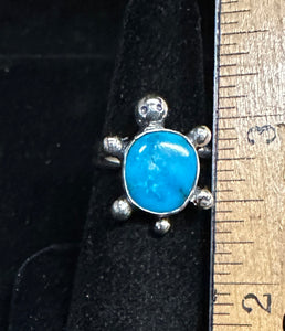 Turquoise Sterling Silver Turtle Ring