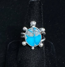 Load image into Gallery viewer, Turquoise Sterling Silver Turtle Ring
