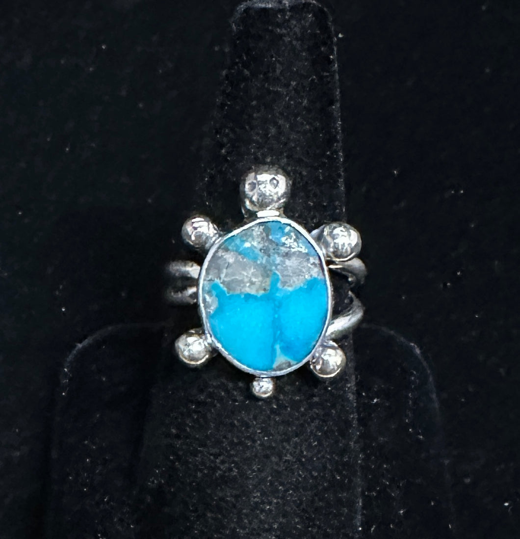 Turquoise Sterling Silver Turtle Ring