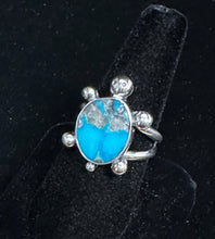 Load image into Gallery viewer, Turquoise Sterling Silver Turtle Ring
