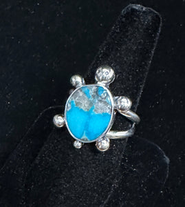 Turquoise Sterling Silver Turtle Ring