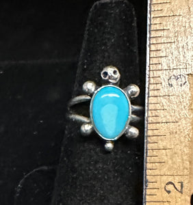 Turquoise Sterling Silver Turtle Ring