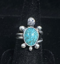 Load image into Gallery viewer, Turquoise Sterling Silver Turtle Ring
