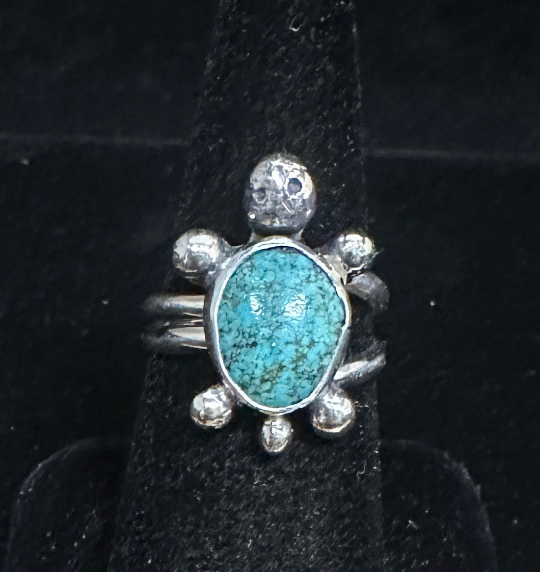 Turquoise Sterling Silver Turtle Ring