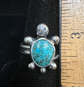 Turquoise Sterling Silver Turtle Ring