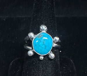 Turquoise Sterling Silver Turtle Ring