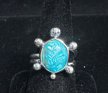 Load image into Gallery viewer, Turquoise Sterling Silver Turtle Ring
