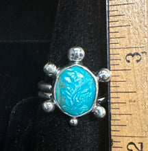 Load image into Gallery viewer, Turquoise Sterling Silver Turtle Ring
