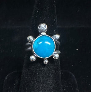 Turquoise Sterling Silver Turtle Ring