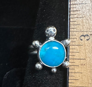 Turquoise Sterling Silver Turtle Ring