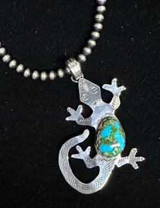 Sonoran Gold Turquoise Sterling Silver Lizard