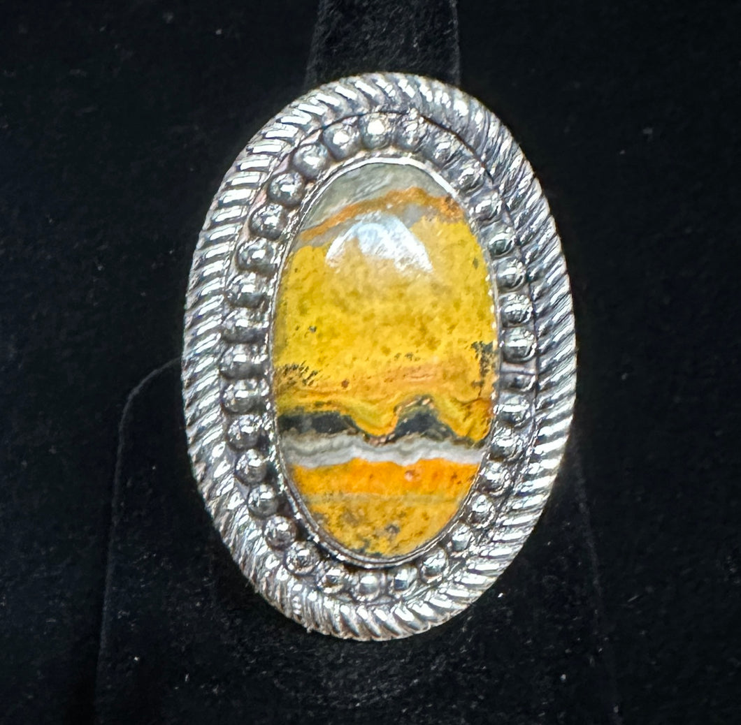 Bumblebee Jasper Sterling Silver Ring