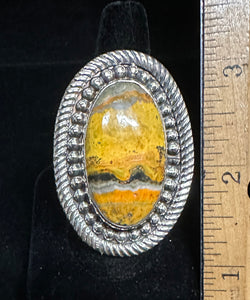 Bumblebee Jasper Sterling Silver Ring