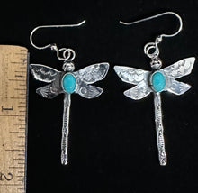 Load image into Gallery viewer, Turquoise Sterling Silver Dragonfly Earrings
