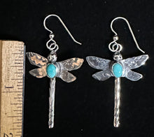 Load image into Gallery viewer, Turquoise Sterling Silver Dragonfly Earrings
