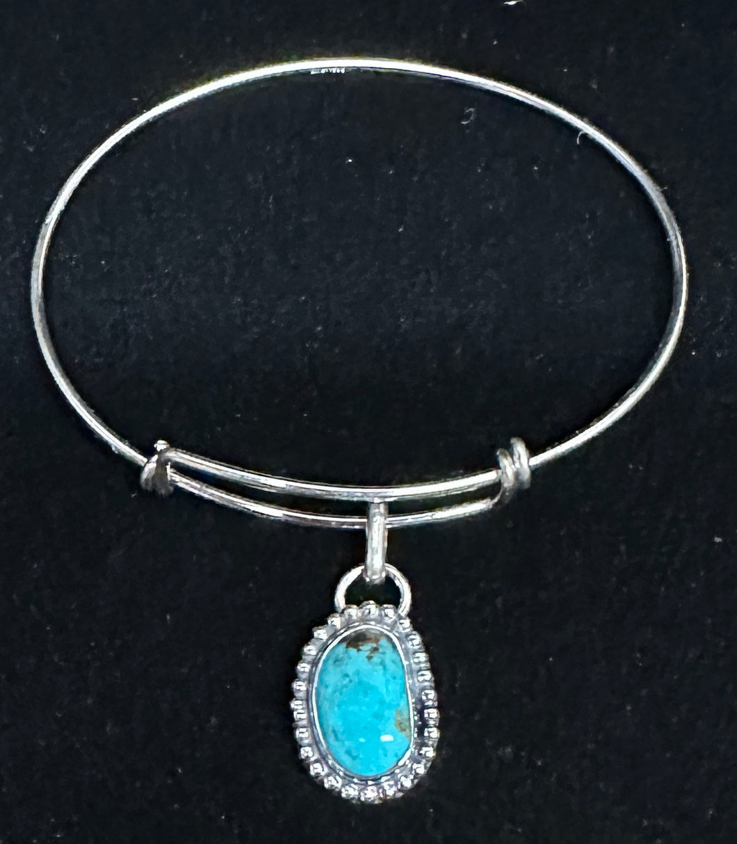 Turquoise Sterling Silver Bangle Dangle Bracelet
