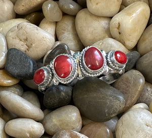 Red Coral Sterling Silver Bracelet