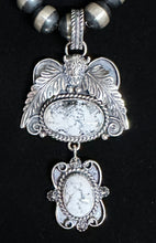 Load image into Gallery viewer, White Buffalo Turquoise sterling Silver Necklace Pendant
