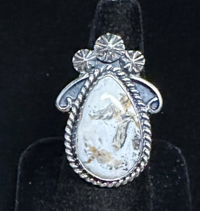 White Buffalo Sterling Silver Ring