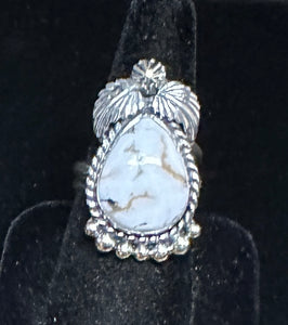 White Buffalo Turquoise Sterling Silver Ring