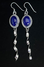 Load image into Gallery viewer, Lapis Sterling Silver Icicle Earrings
