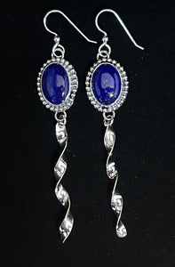 Lapis Sterling Silver Icicle Earrings