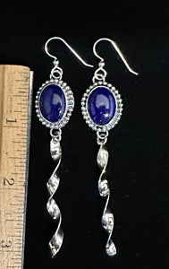 Lapis Sterling Silver Icicle Earrings