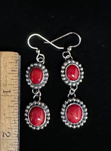 Load image into Gallery viewer, Red Coral Sterling Silver Earrings
