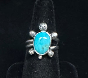 Turquoise Sterling Silver Turtle Ring