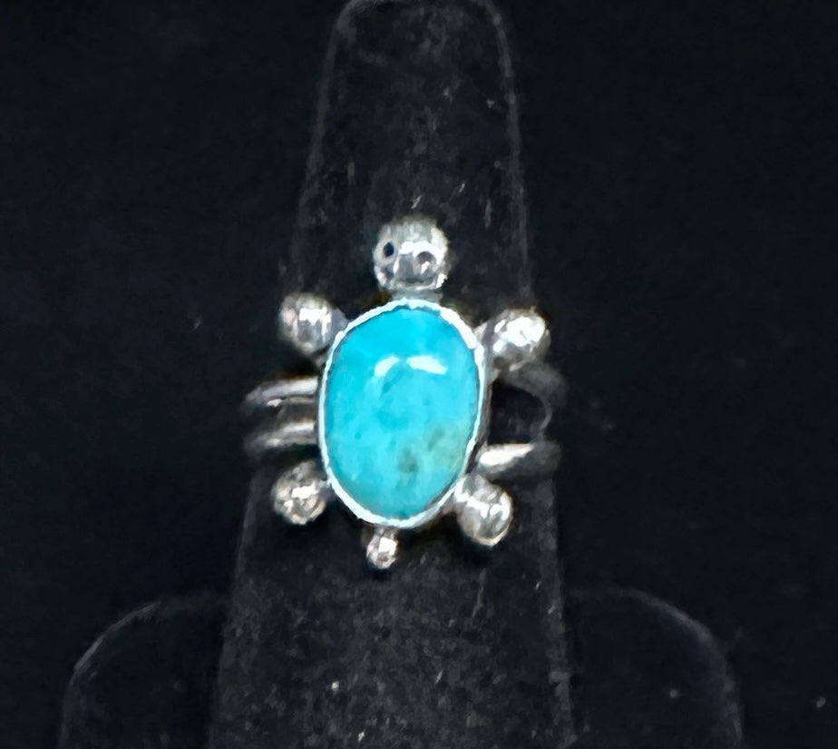 Turquoise Sterling Silver Turtle Ring