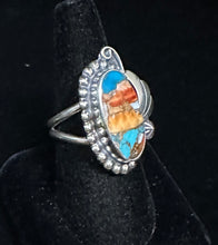 Load image into Gallery viewer, Spiney Oyster &amp; Turquoise Sterling Silver Ring
