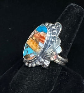 Spiney Oyster & Turquoise Sterling Silver Ring