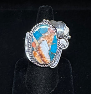 Spiney Oyster & Turquoise Sterling Silver Ring