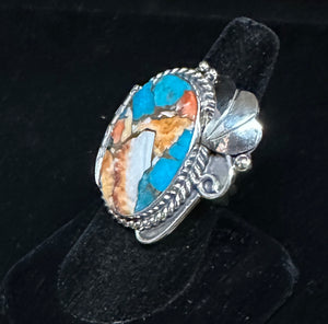 Spiney Oyster & Turquoise Sterling Silver Ring