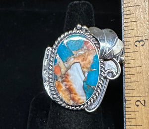 Spiney Oyster & Turquoise Sterling Silver Ring
