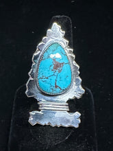 Load image into Gallery viewer, Turquoise Sterling Silver Arrowhead Ring
